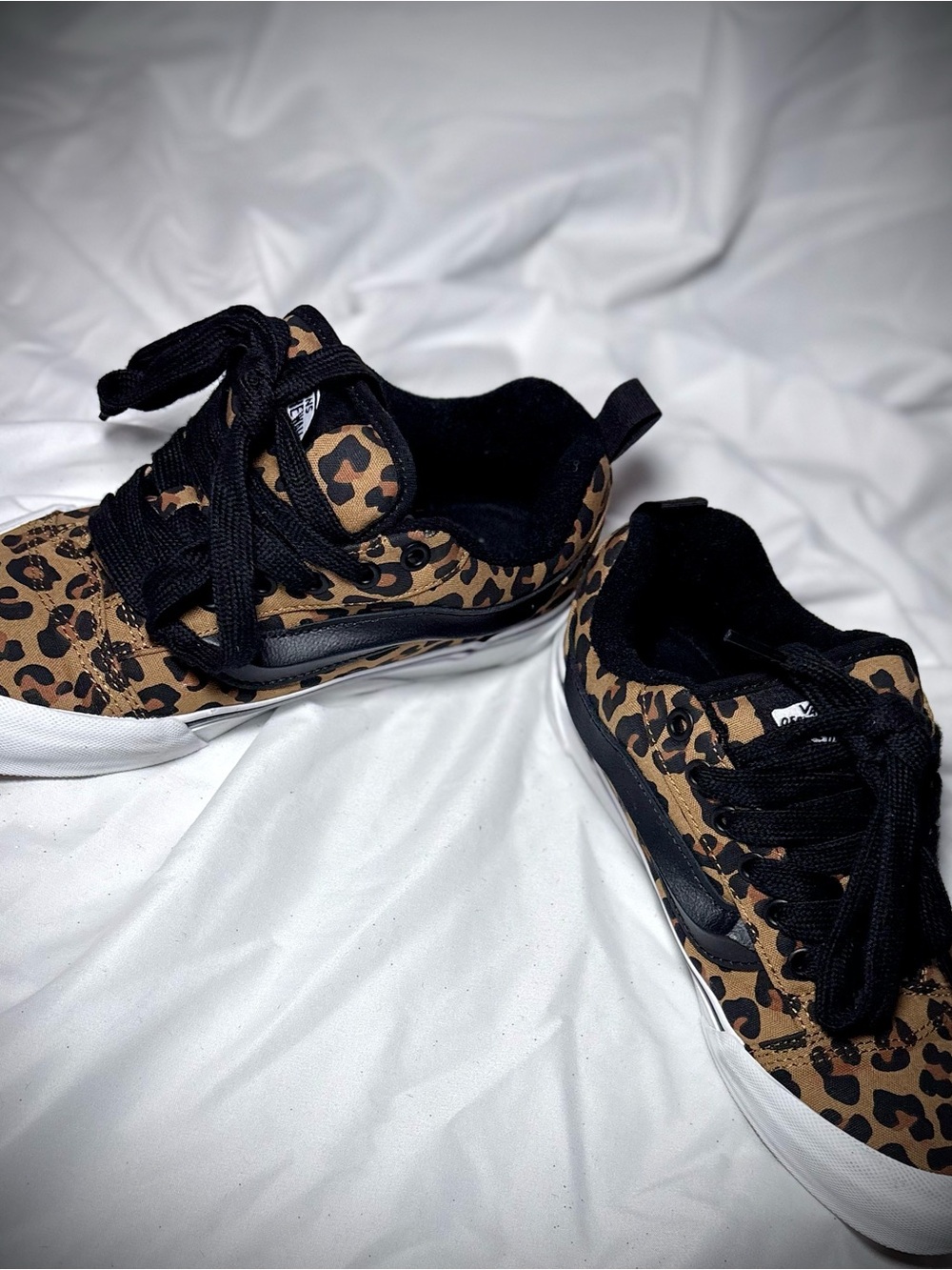 Vans Leopard Print Sneakers Black & Brown Size 7